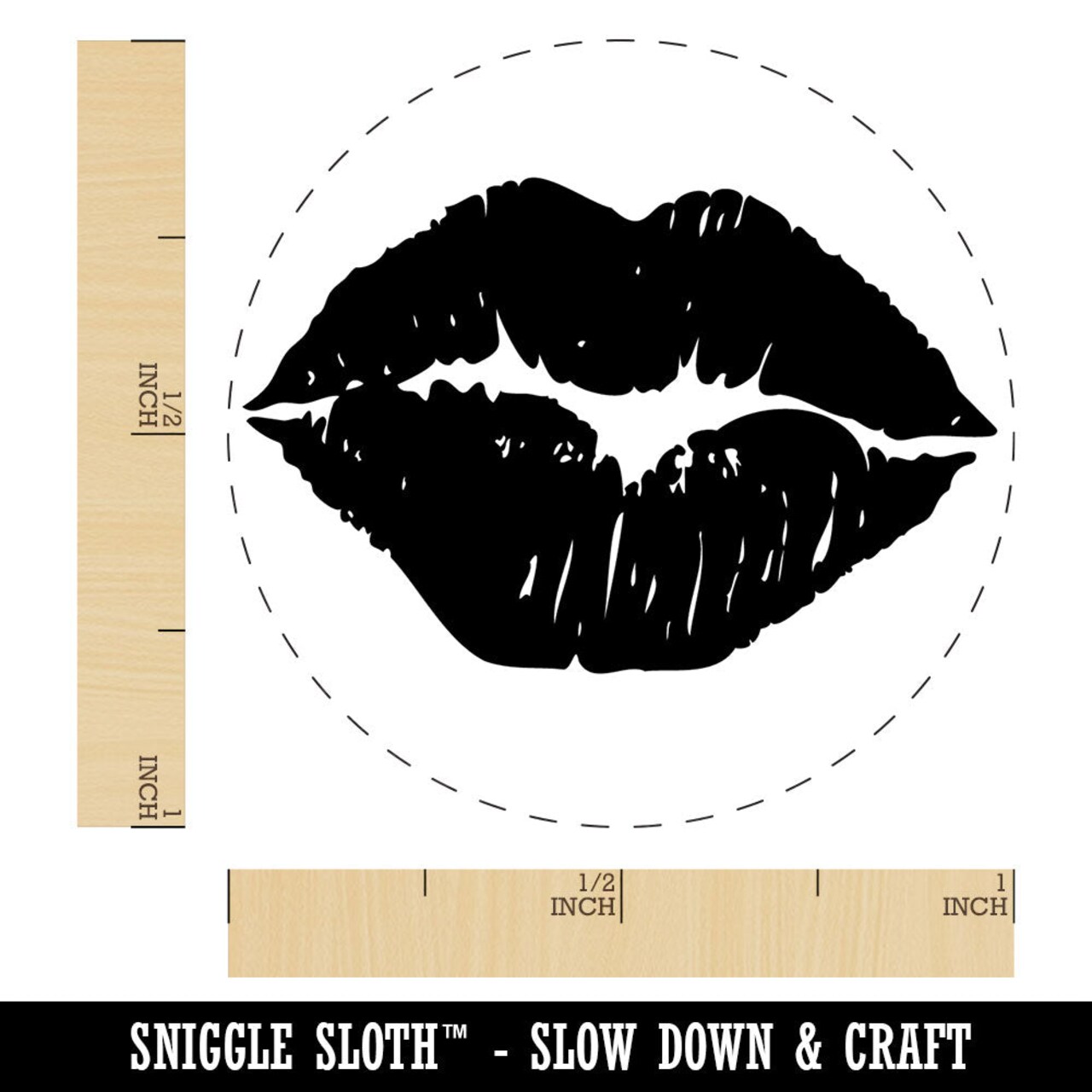 Realistic Juicy Lips Kiss Smooch Self-Inking Rubber Stamp for Stamping Crafting Planners